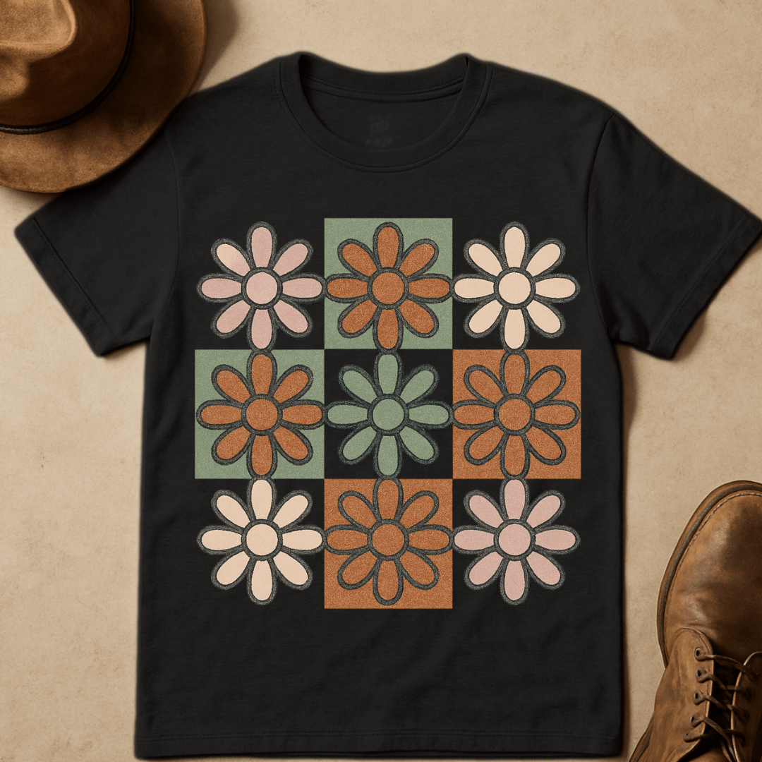CHECKBOARD DAISIES T-SHIRT
