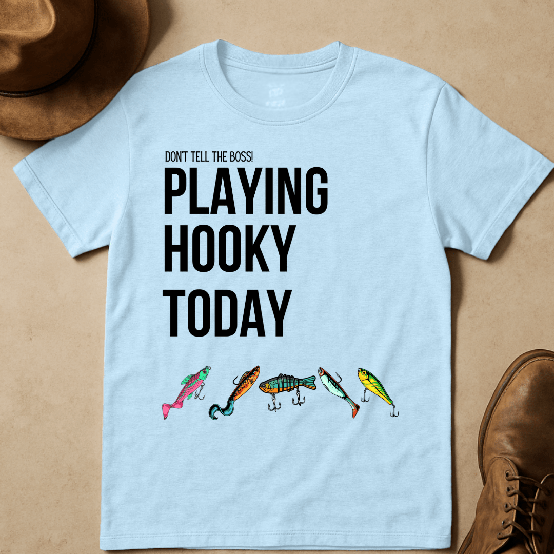 PLAYING HOOKY TODAY LURES T-SHIRT