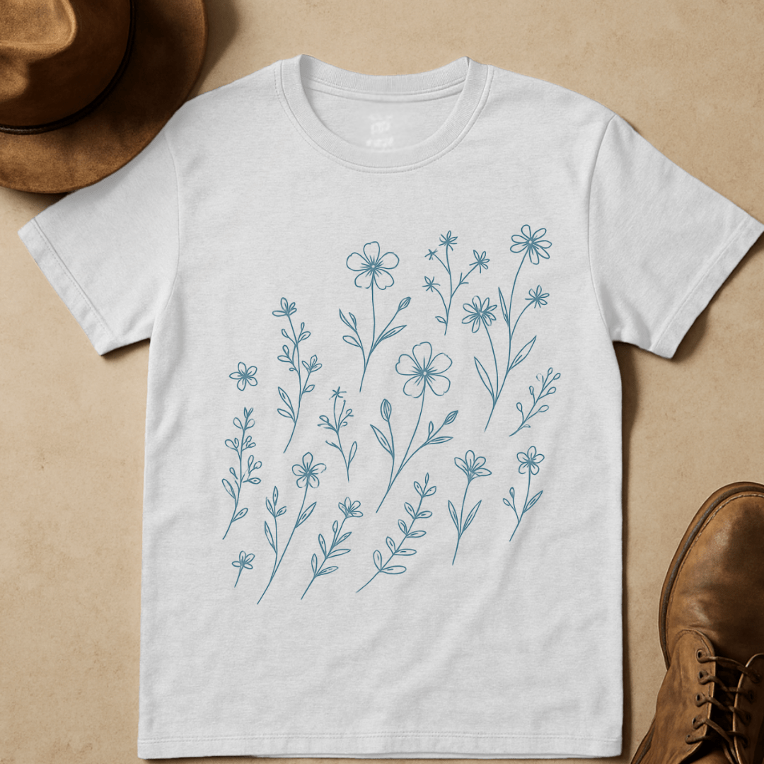 BLUE WILDFLOWER FIELD T-SHIRT
