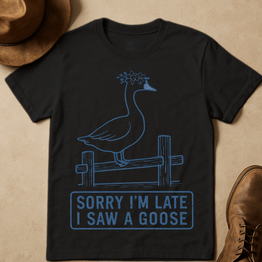 GOOSE WITH FLORAL CROWN T-SHIRT