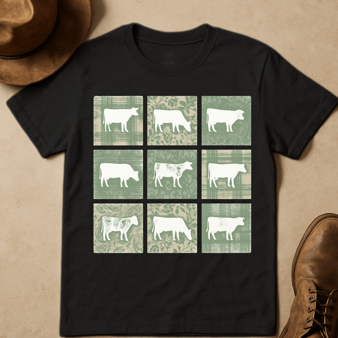 RUSTIC COWS T-SHIRT