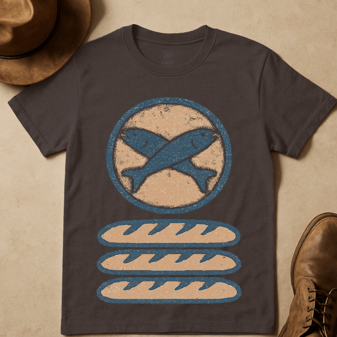 CROSSED FISH AND LOAVES T-SHIRT
