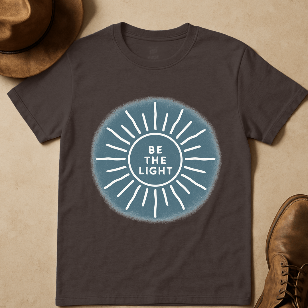 BE THE LIGHT DENIM BLUE T-SHIRT