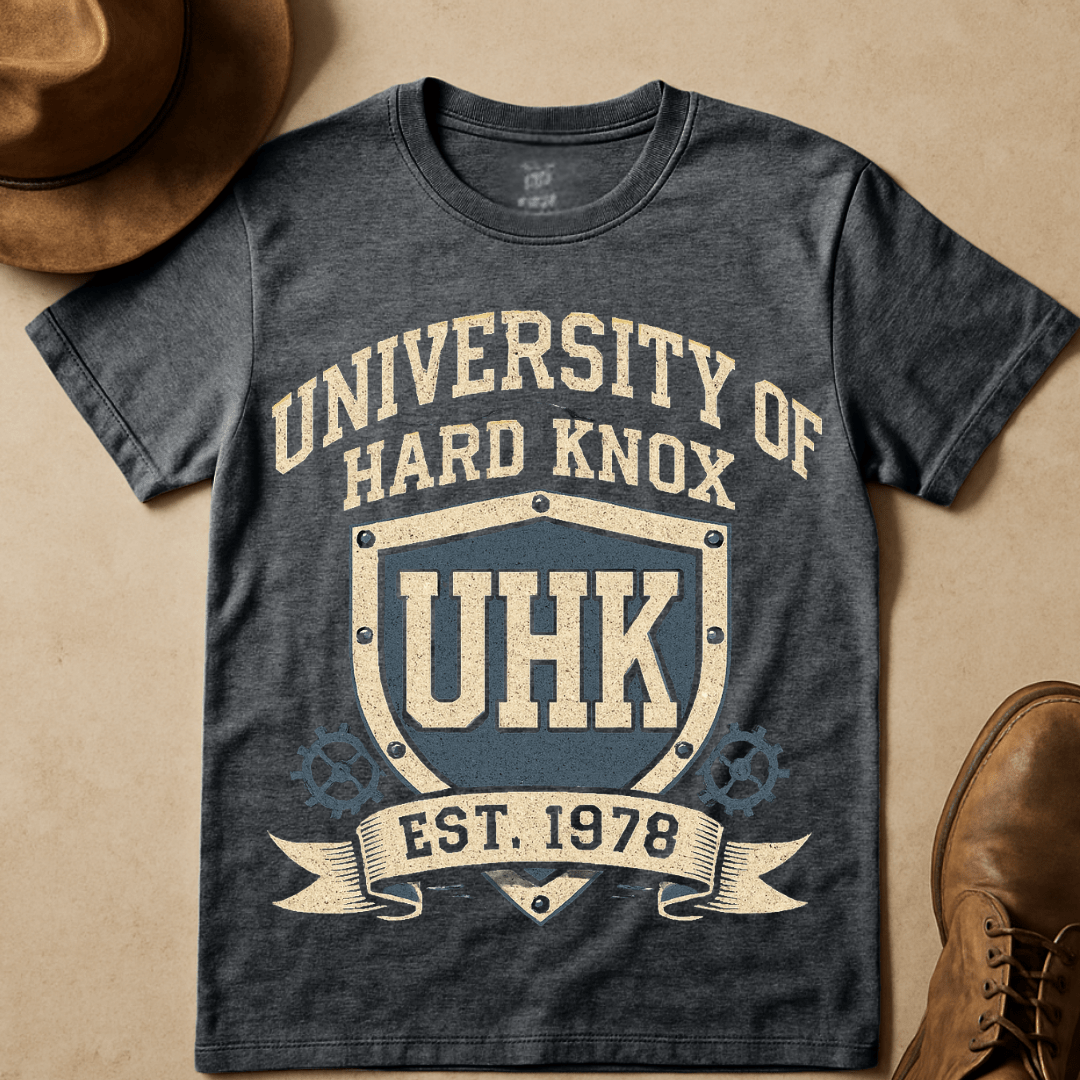 UNIVERSITY OF HARDKNOX COLLEGIATE CREST T-SHIRT