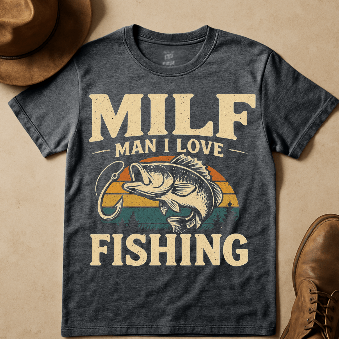 MILF FISHING RETRO T-SHIRT