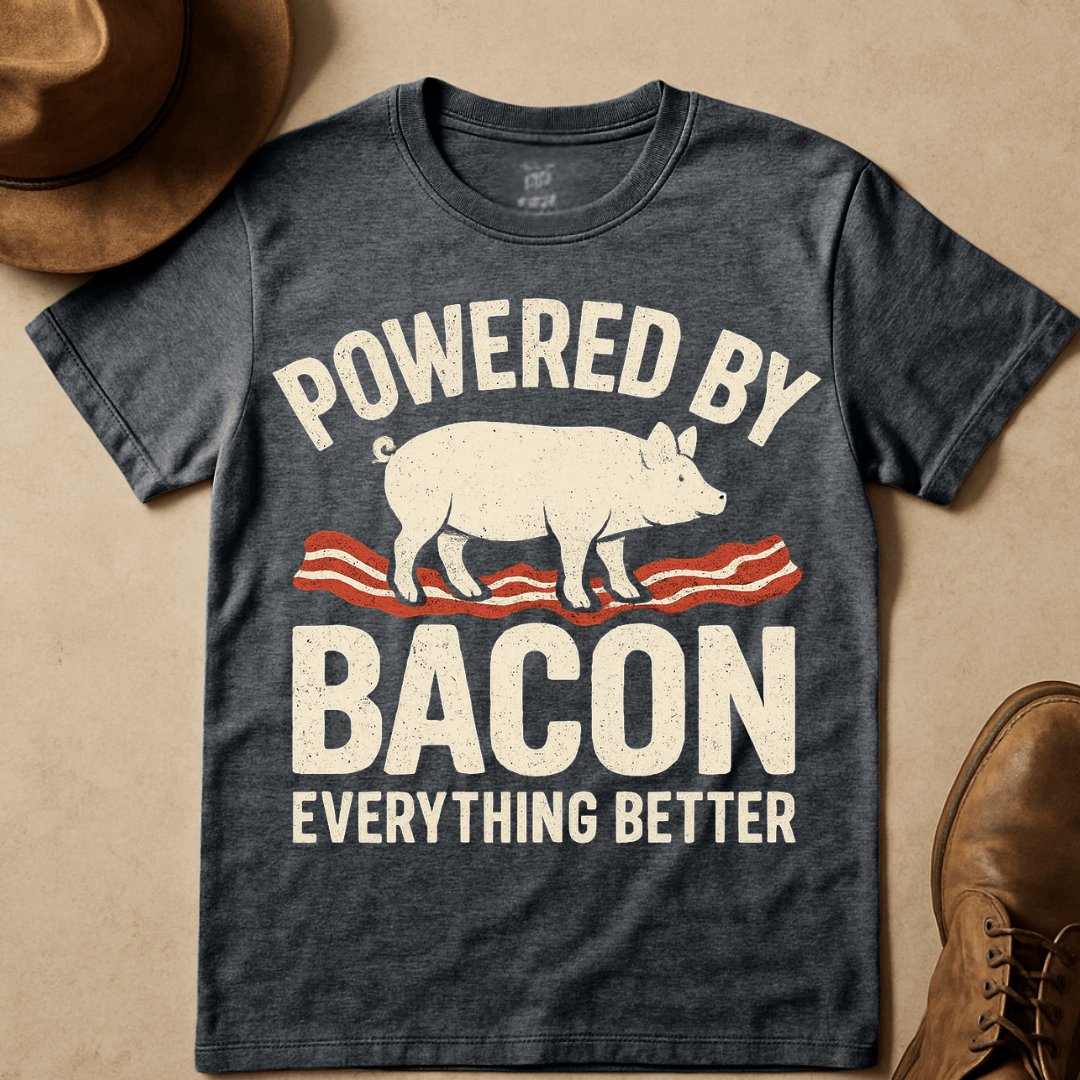 POWERED BY BACON T-SHIRT