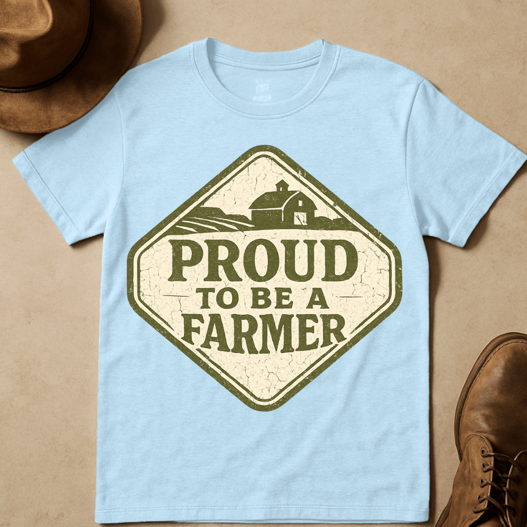 BARN SIGN PROUD FARMER T-SHIRT