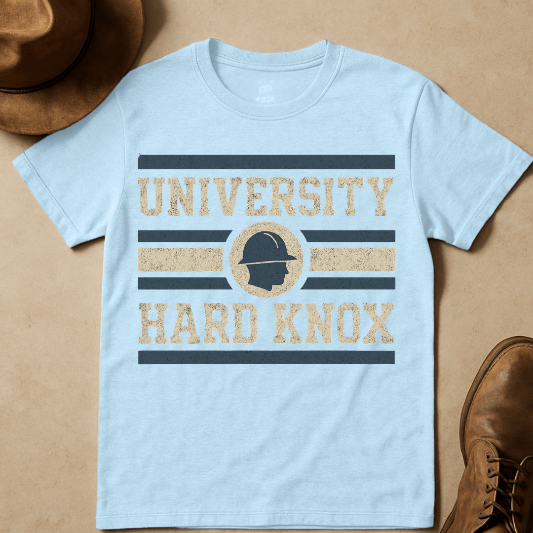 UNIVERSITY OF HARDKNOX STEEL WORKER T-SHIRT