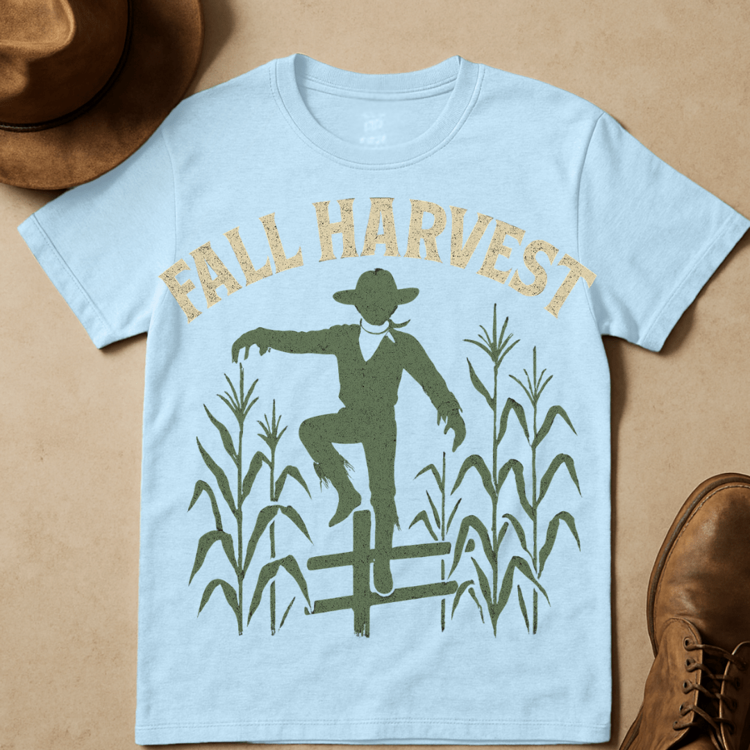 FALL HARVEST SCARECROW COWBOY T-SHIRT