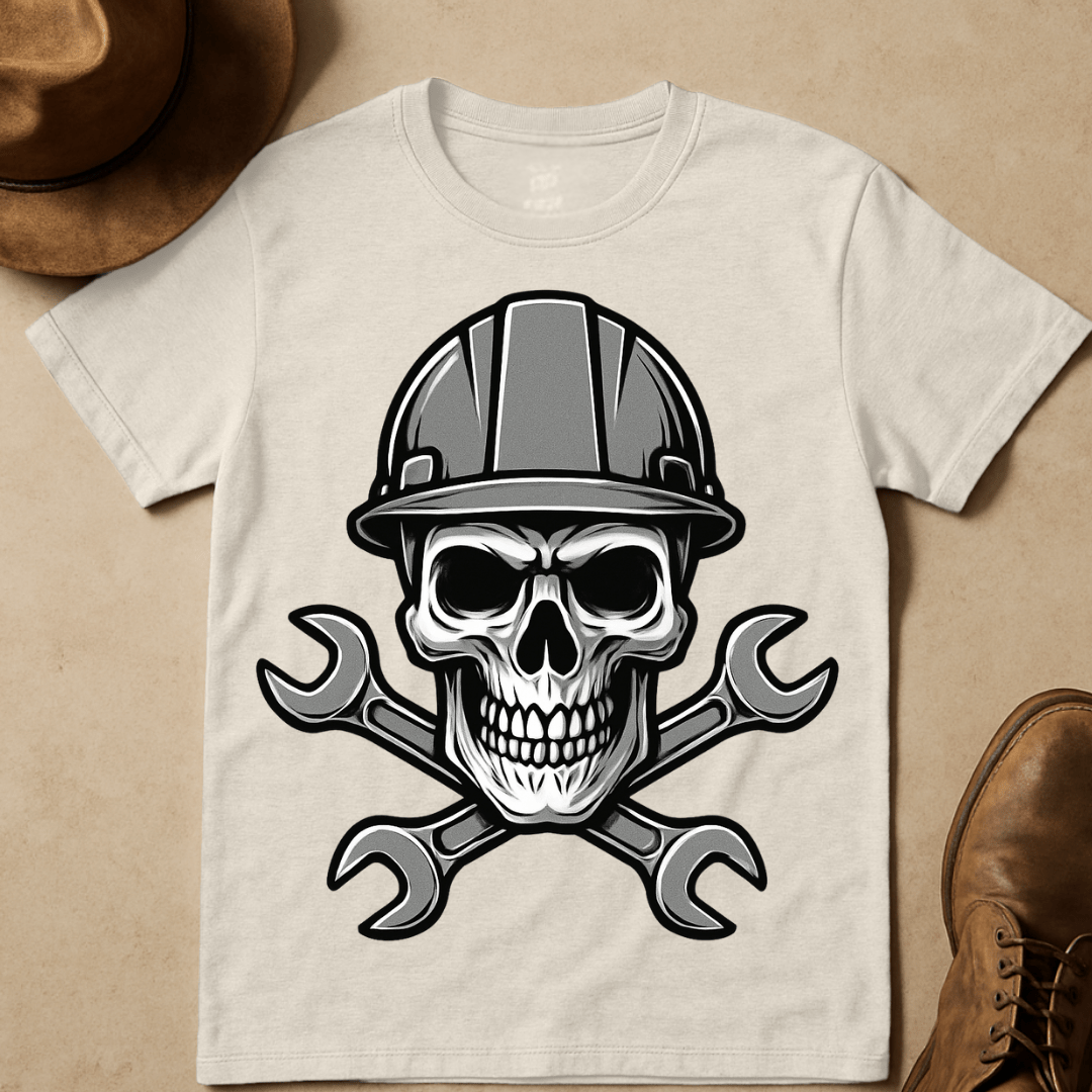 SKULL WITH CROSSED WRENCHES T-SHIRT