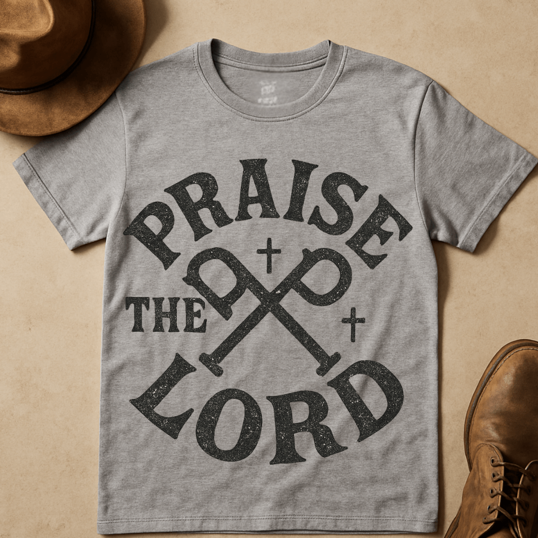 PRAISE THE LORD BADGE T-SHIRT