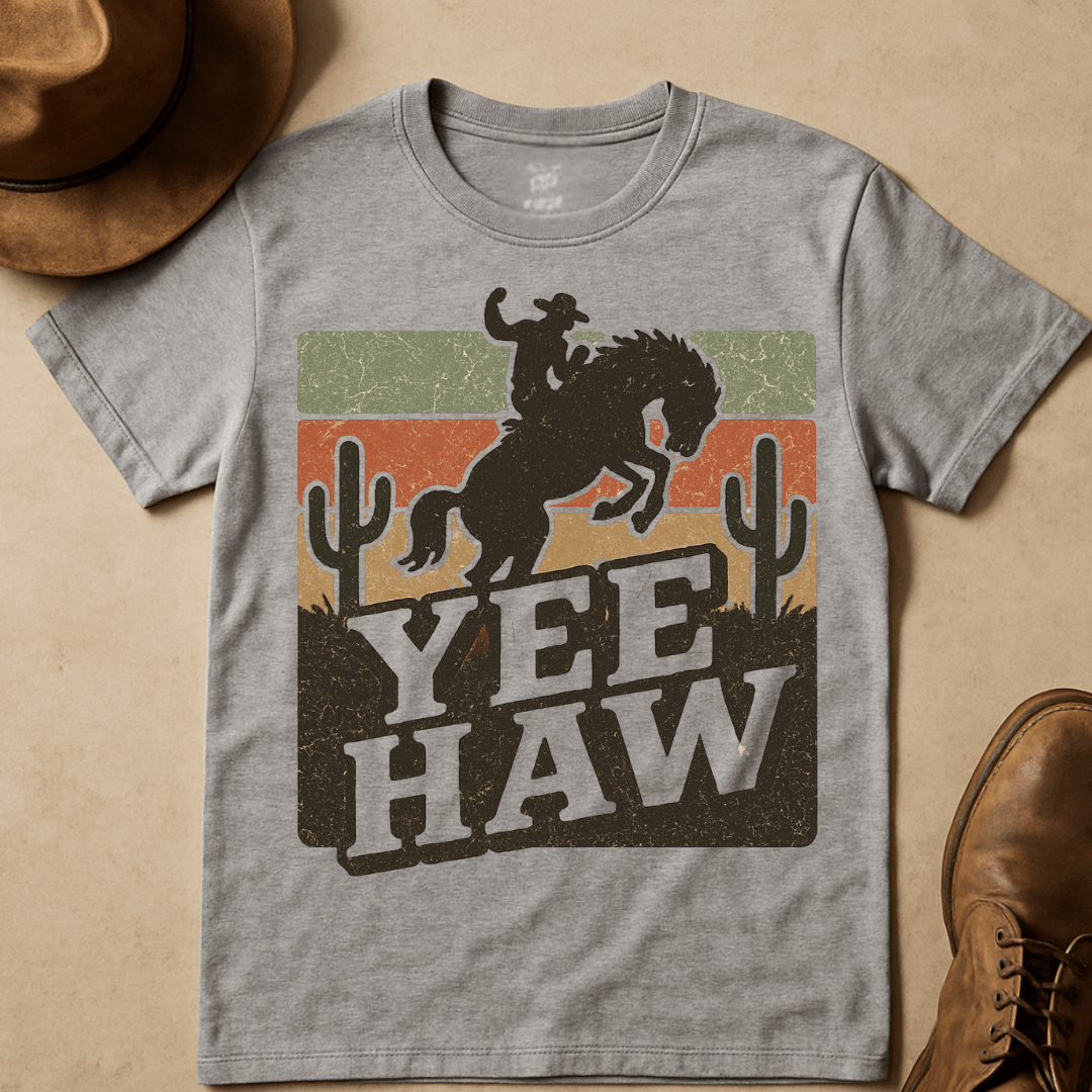 YEEHAW BUCKING BRONCO T-SHIRT