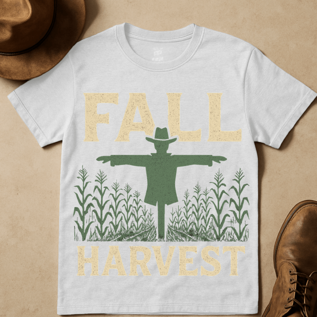 FALL HARVEST SCARECROW CORNFIELD T-SHIRT