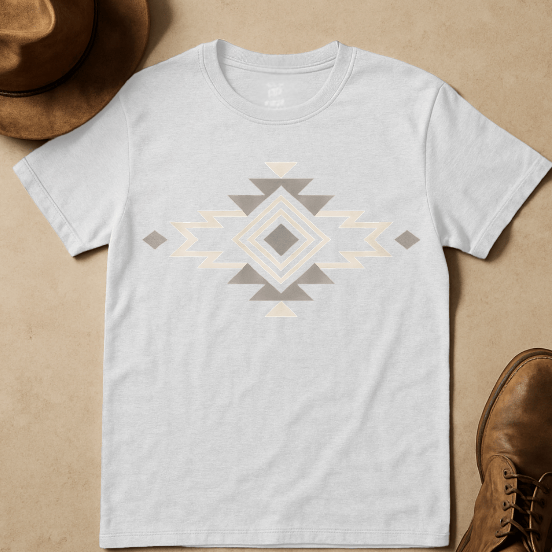 GREY WESTERN PATTERN T-SHIRT