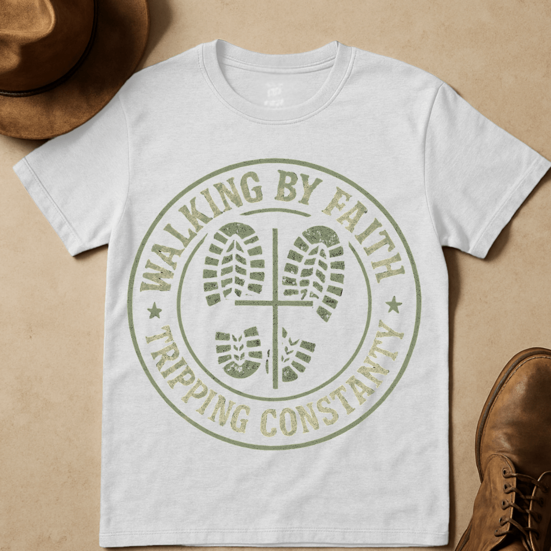 WALKING BY FAITH BADGE T-SHIRT