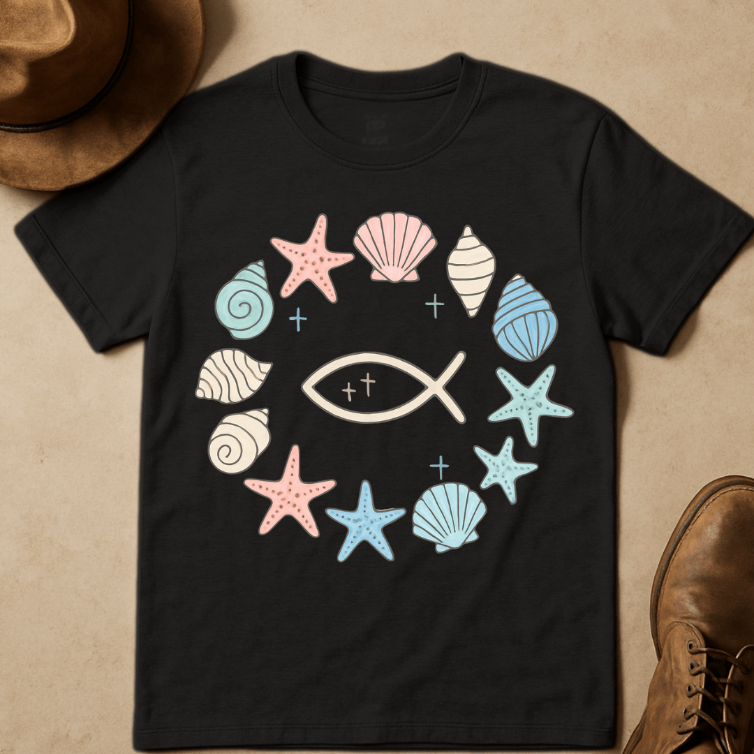 PASTEL SEASHELL WREATH T-SHIRT