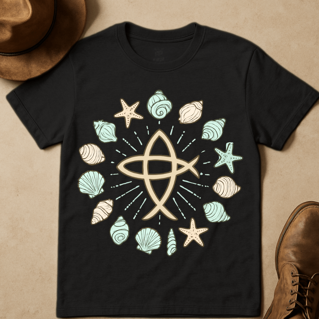 PASTEL SEASHELL COMPASS T-SHIRT