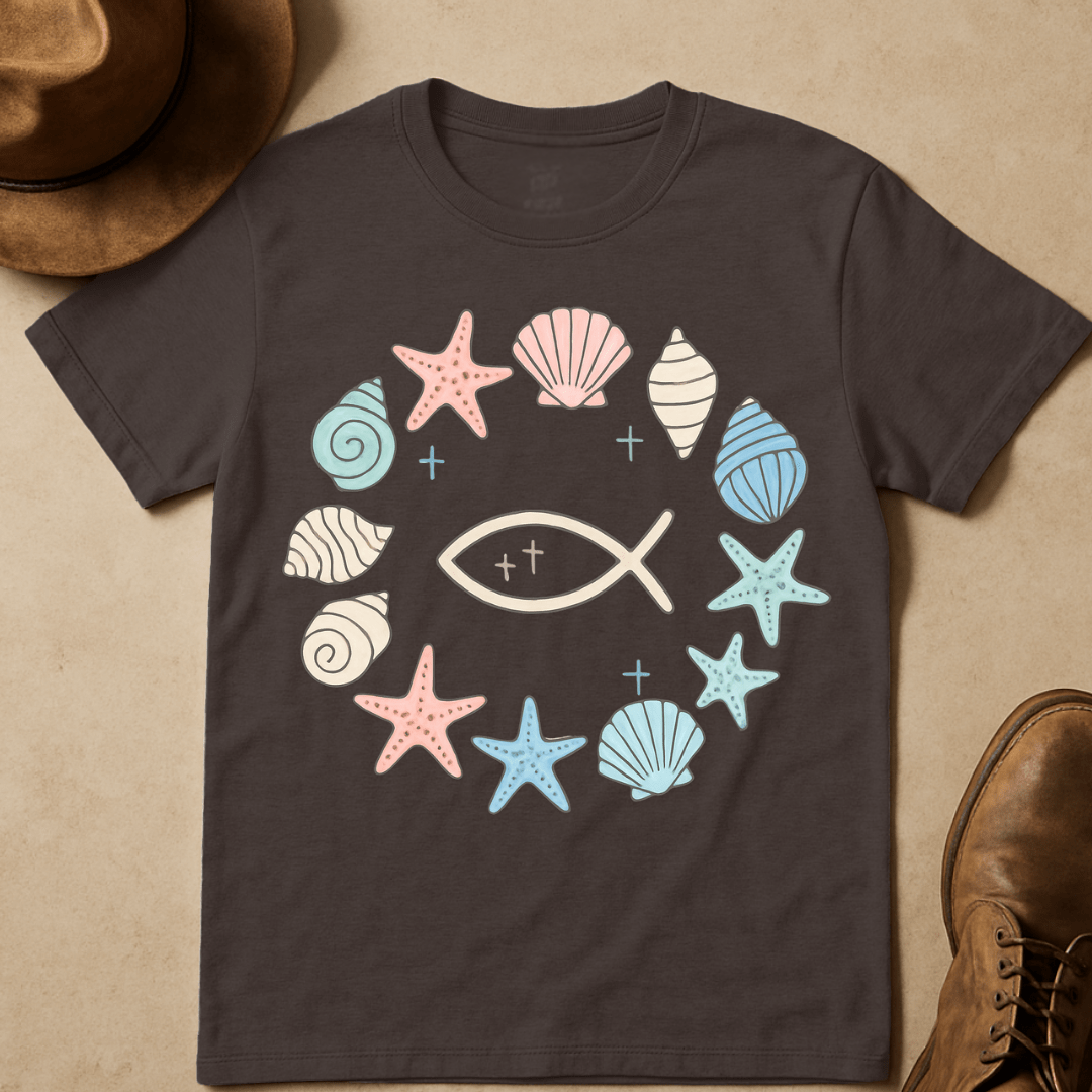 PASTEL SEASHELL WREATH T-SHIRT