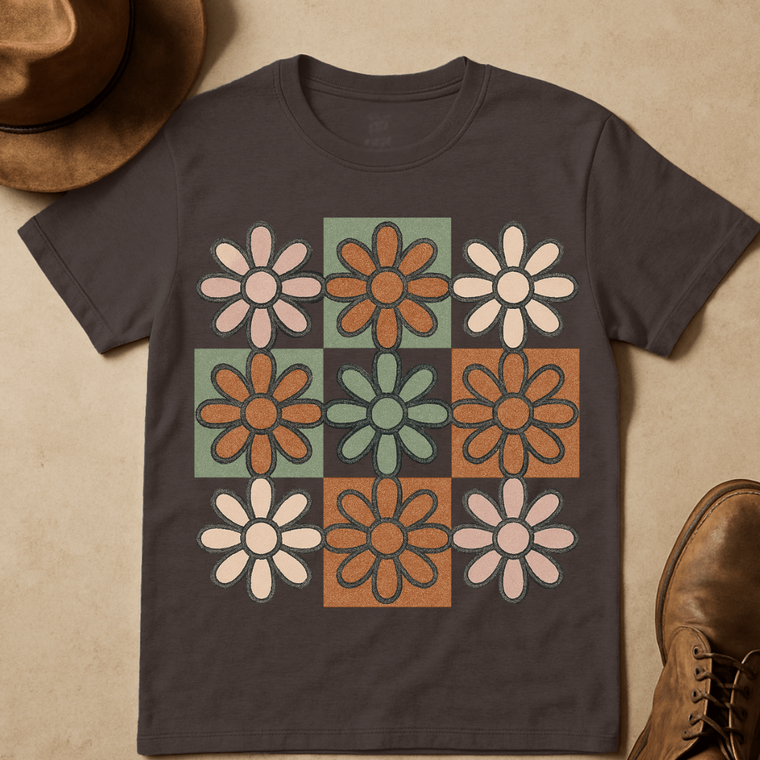 CHECKBOARD DAISIES T-SHIRT