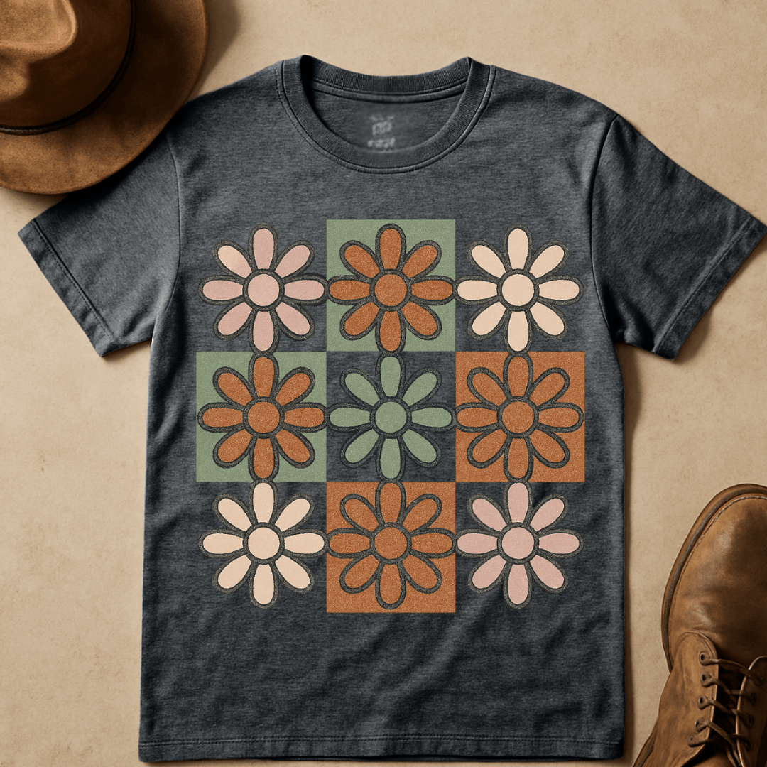 CHECKBOARD DAISIES T-SHIRT