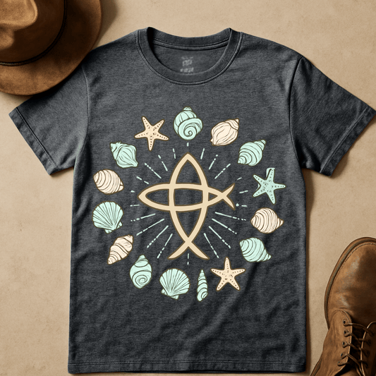 PASTEL SEASHELL COMPASS T-SHIRT