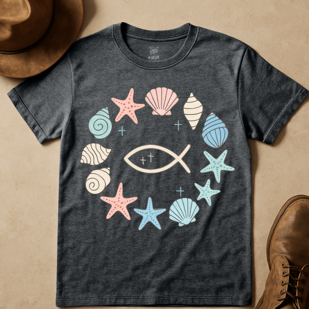 PASTEL SEASHELL WREATH T-SHIRT