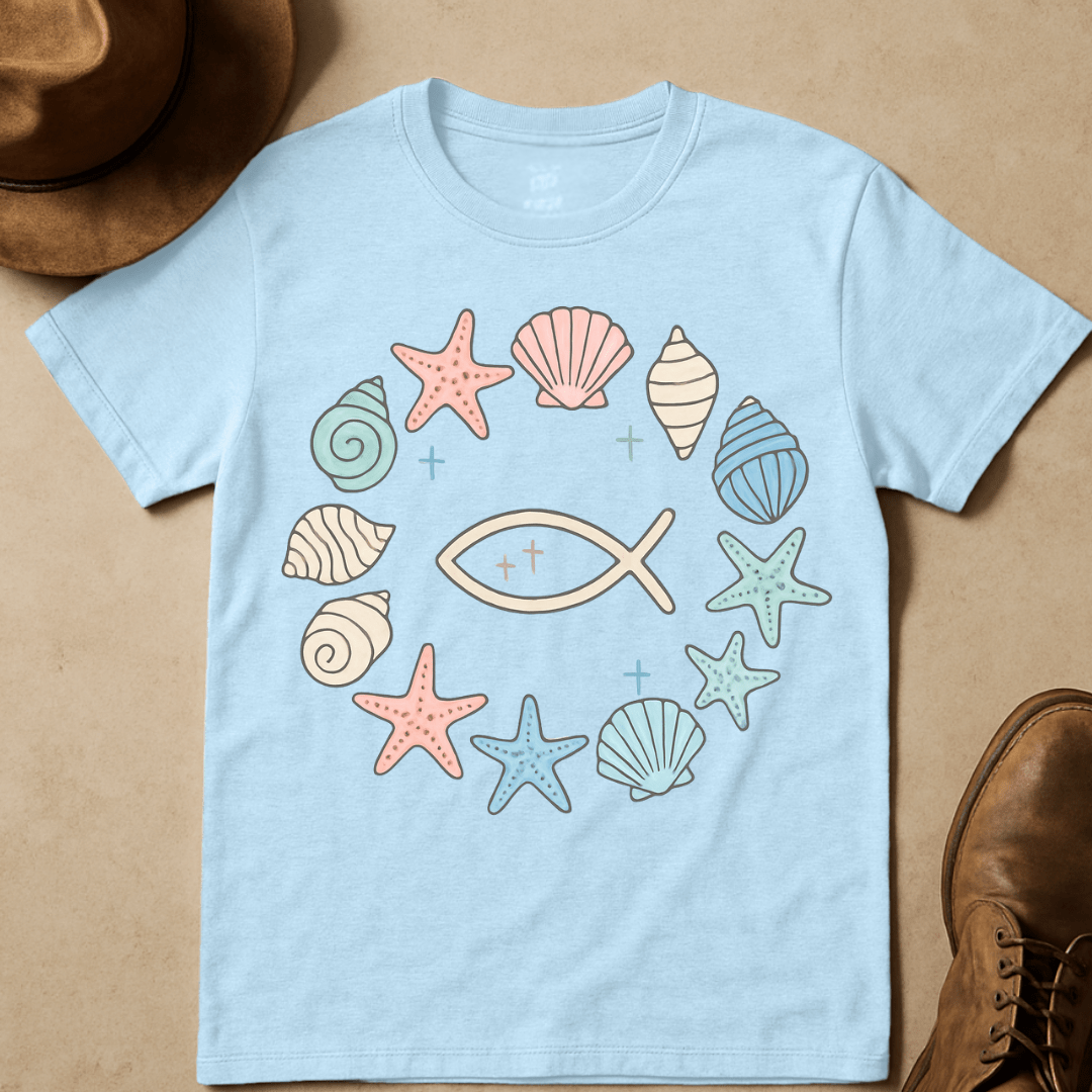 PASTEL SEASHELL WREATH T-SHIRT