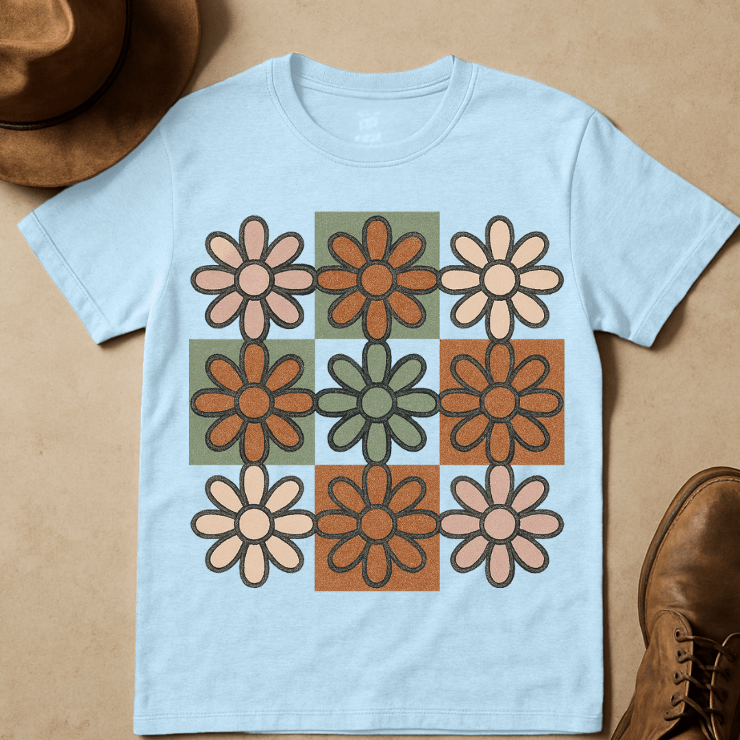 CHECKBOARD DAISIES T-SHIRT