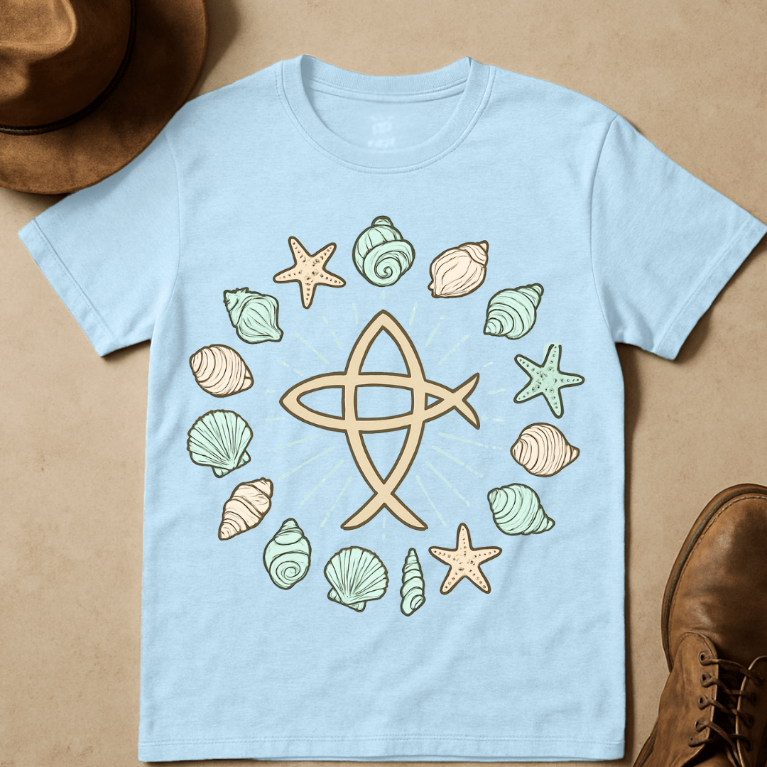 PASTEL SEASHELL COMPASS T-SHIRT
