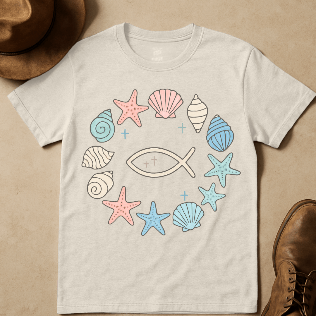PASTEL SEASHELL WREATH T-SHIRT