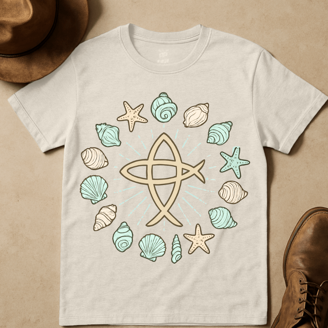 PASTEL SEASHELL COMPASS T-SHIRT