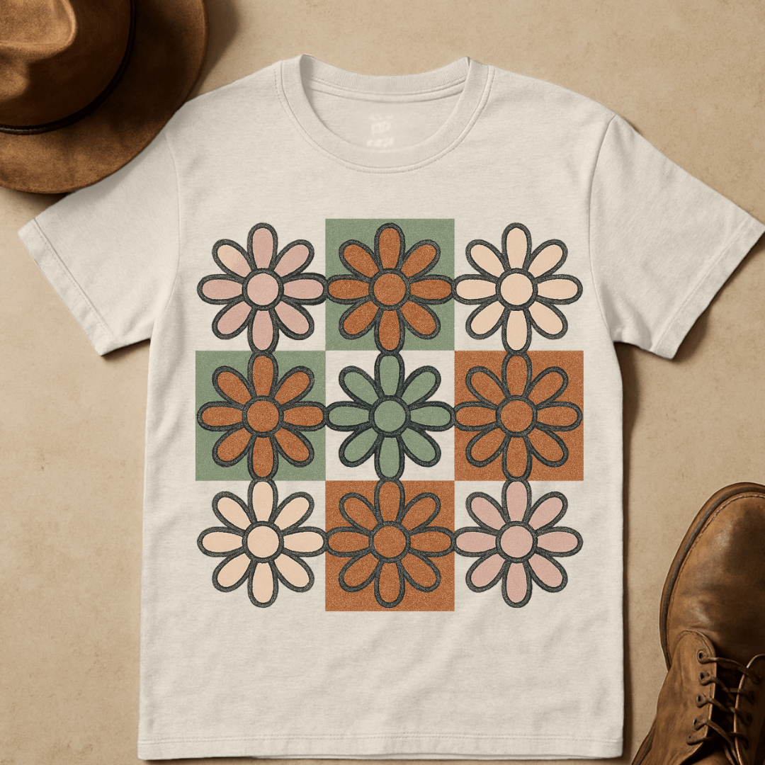 CHECKBOARD DAISIES T-SHIRT