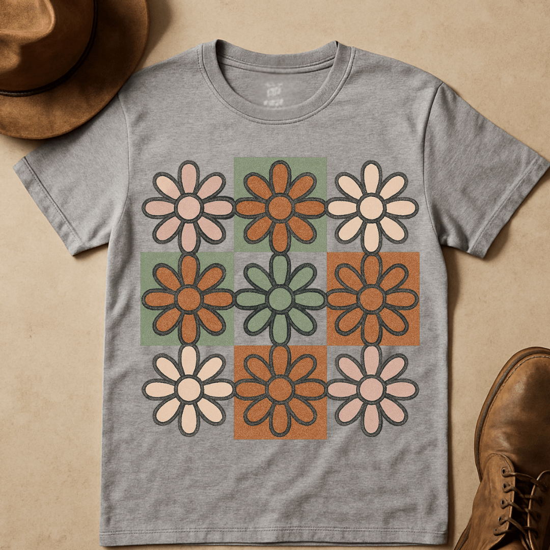 CHECKBOARD DAISIES T-SHIRT