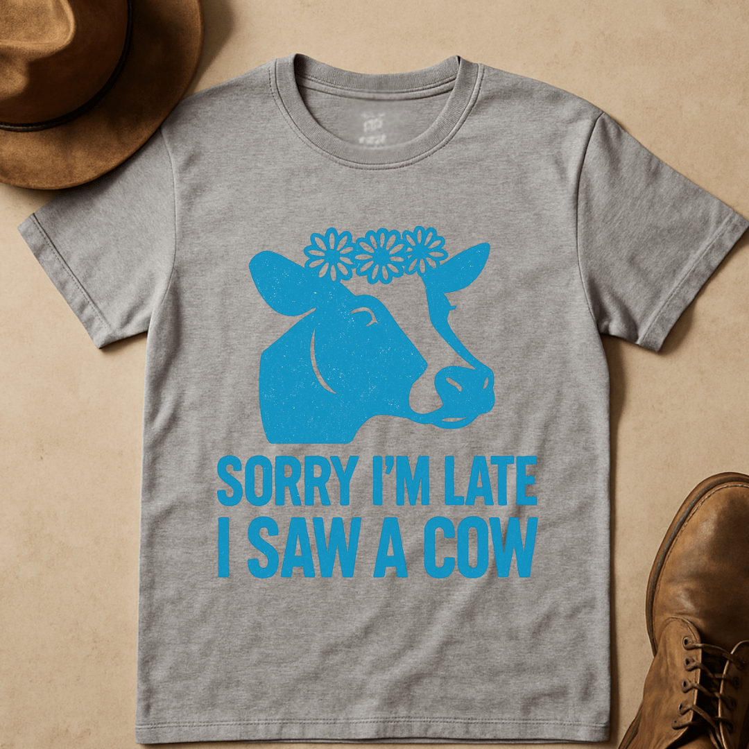 FUNNY COW WITH DAISY CROWN T-SHIRT