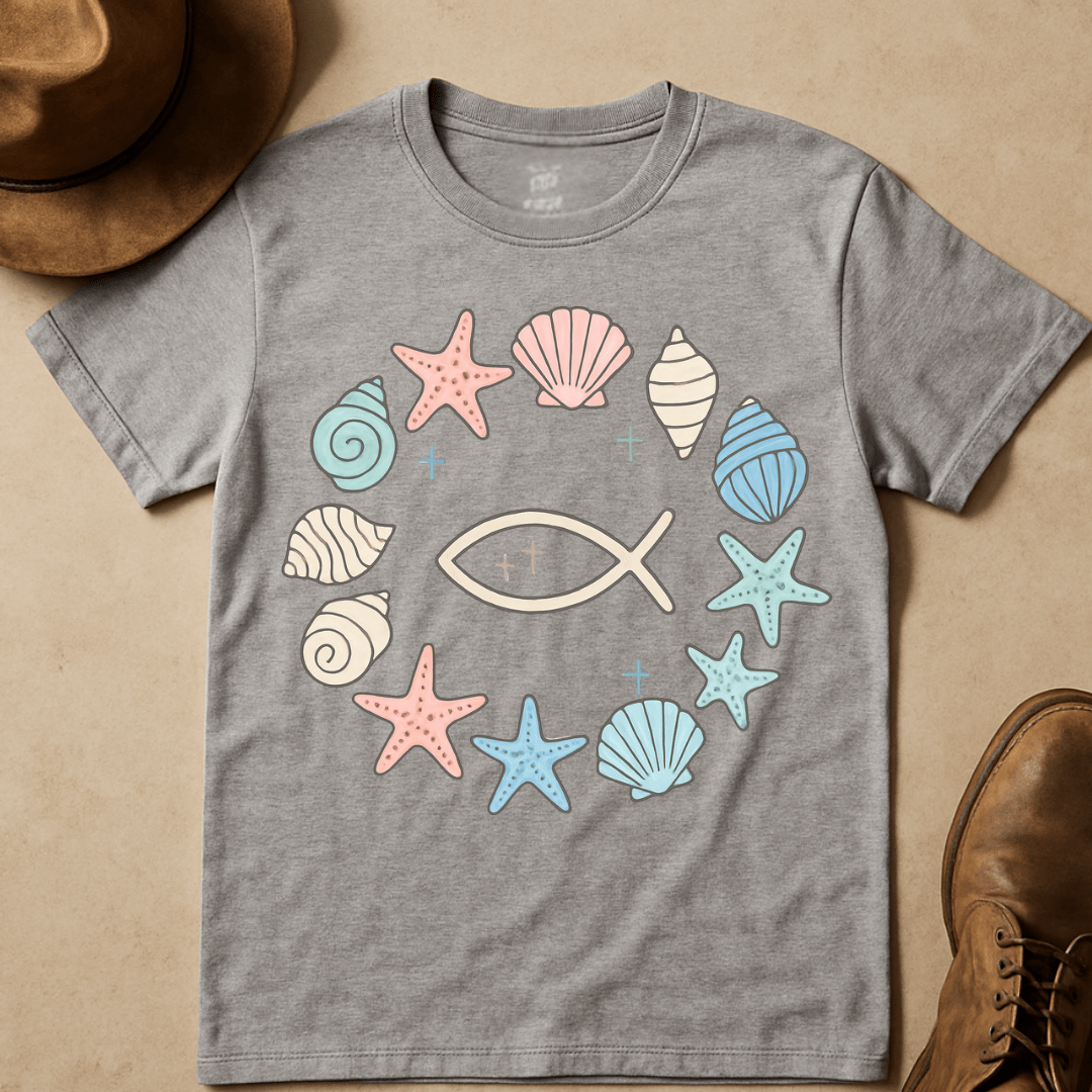 PASTEL SEASHELL WREATH T-SHIRT