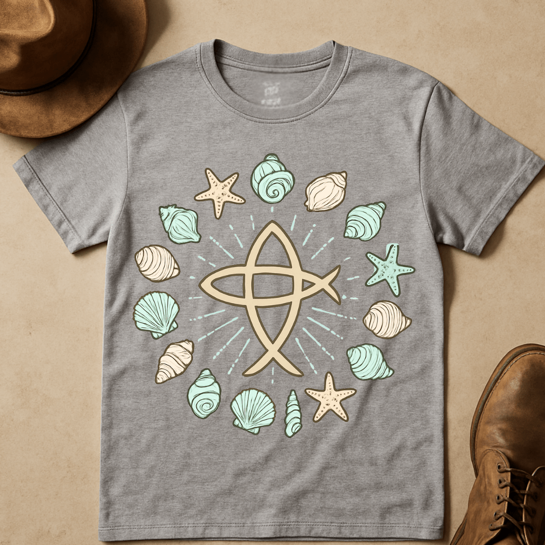 PASTEL SEASHELL COMPASS T-SHIRT