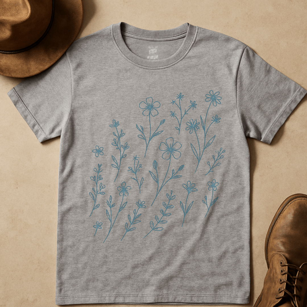 BLUE WILDFLOWER FIELD T-SHIRT