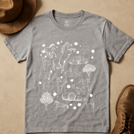 HORSES - ORANGE T-SHIRT