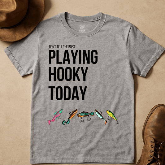 PLAYING HOOKY TODAY LURES T-SHIRT