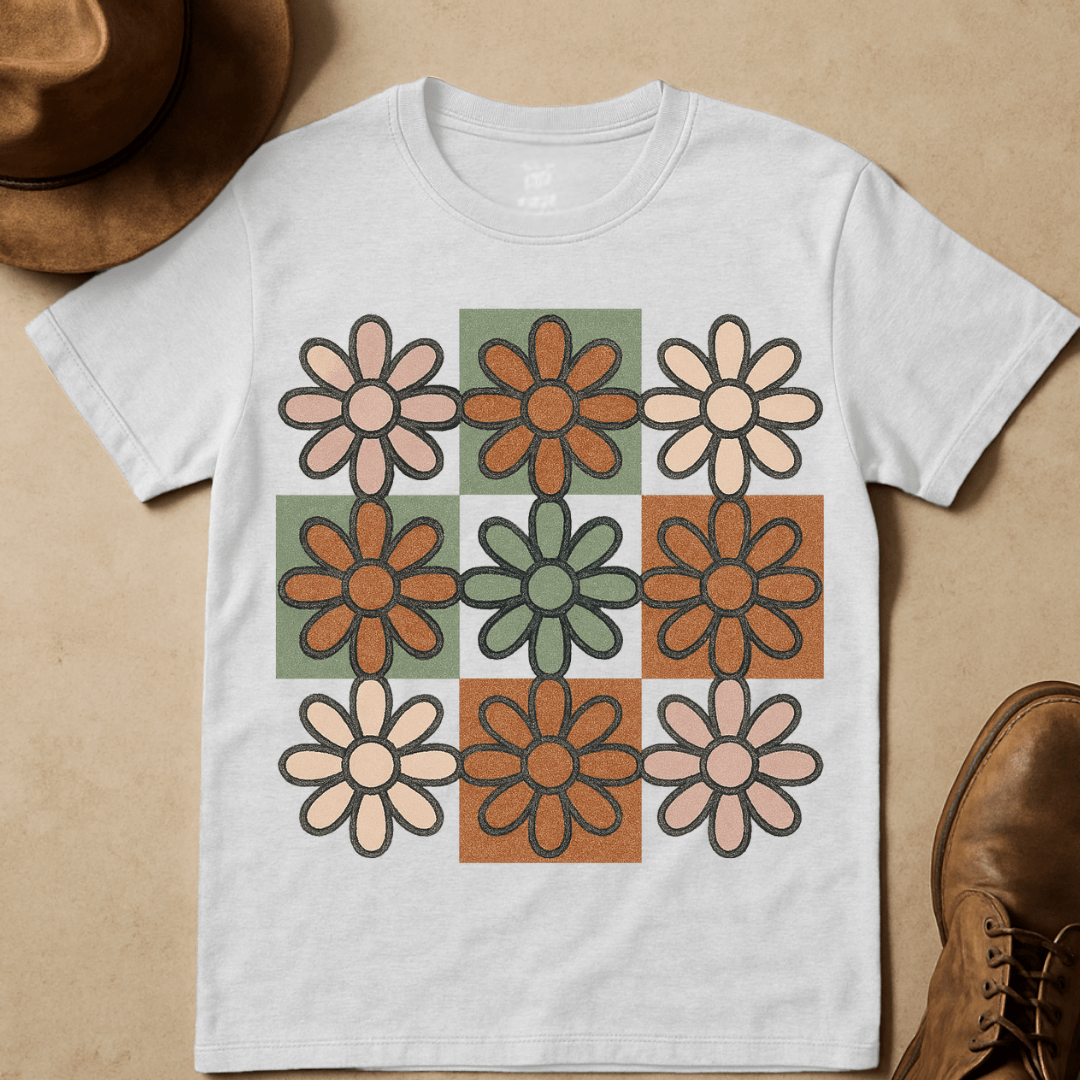 CHECKBOARD DAISIES T-SHIRT