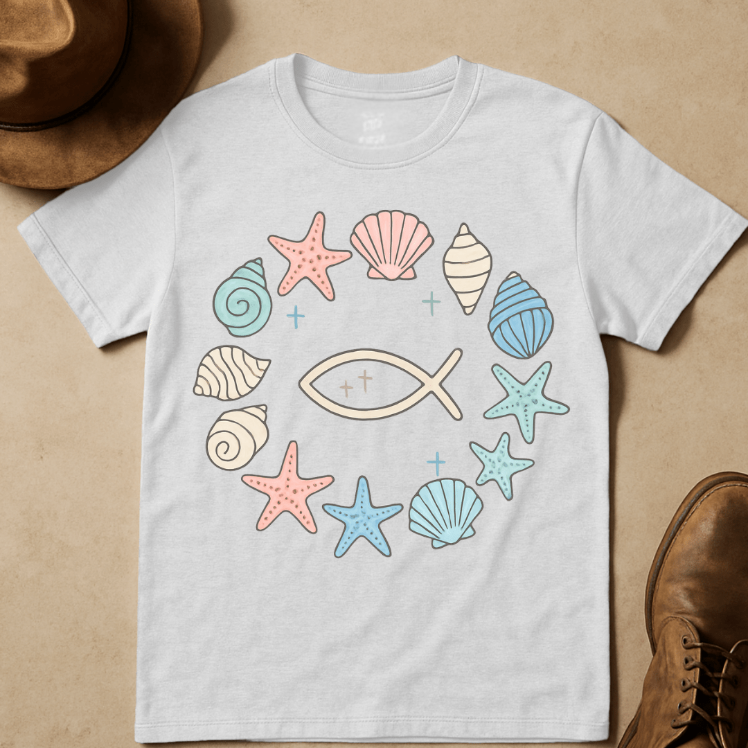 PASTEL SEASHELL WREATH T-SHIRT