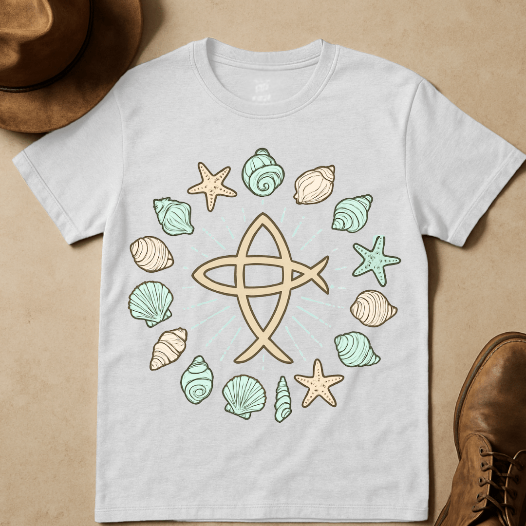 PASTEL SEASHELL COMPASS T-SHIRT