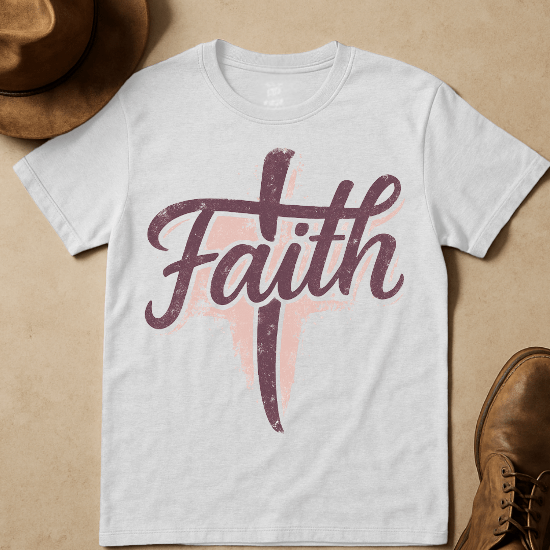 DISTRESSED ROSE CROSS T-SHIRT