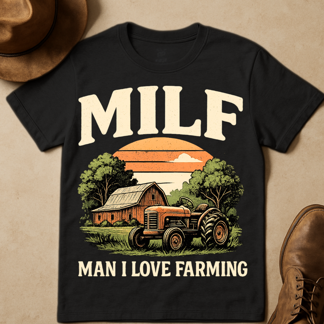 BRIGHT MAN I LOVE FARMING T-SHIRT