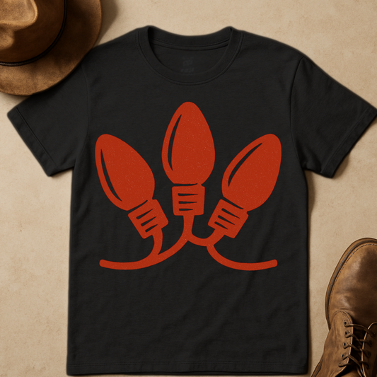 THREE MERRY LIGHTS T-SHIRT