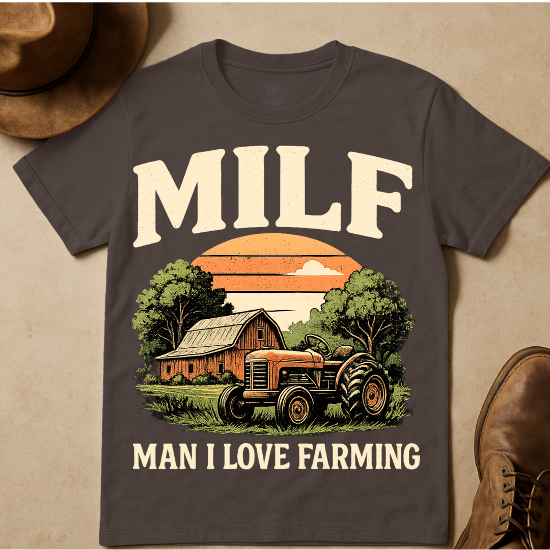 BRIGHT MAN I LOVE FARMING T-SHIRT