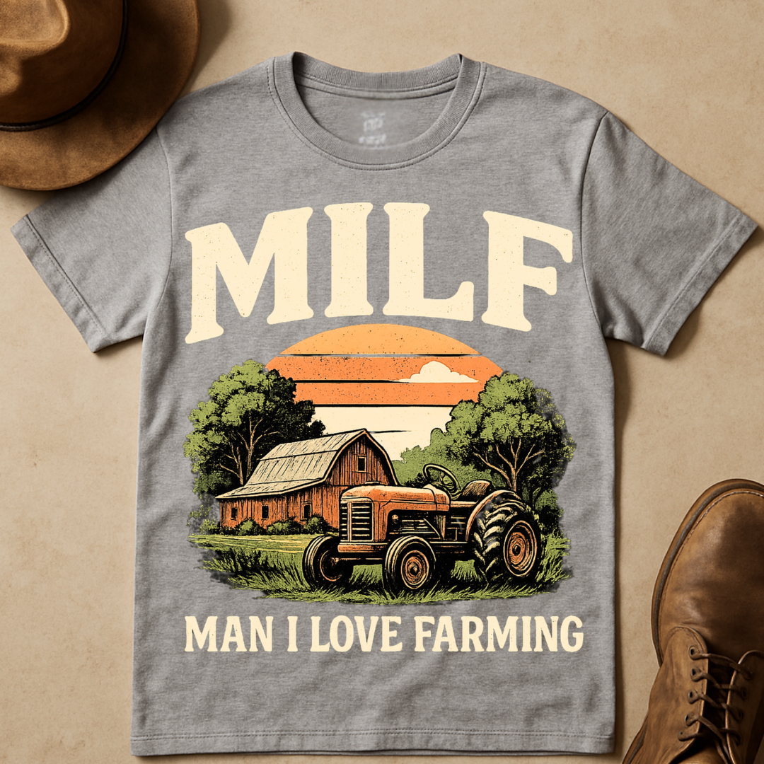 BRIGHT MAN I LOVE FARMING T-SHIRT
