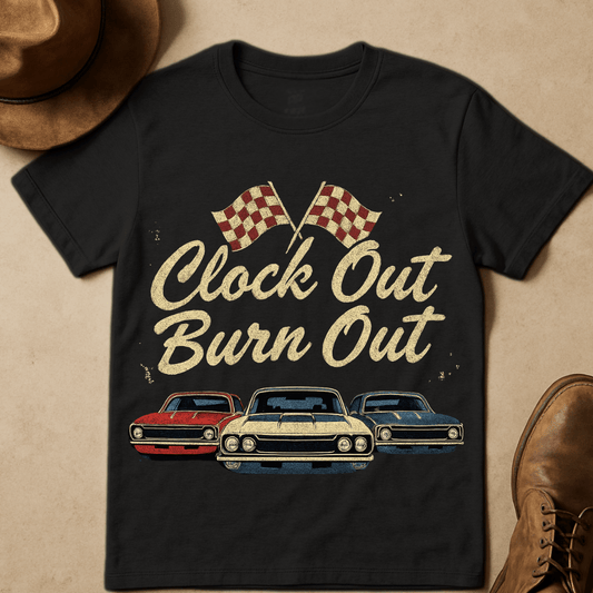 CLOCKOUT BURNOUT T-SHIRT