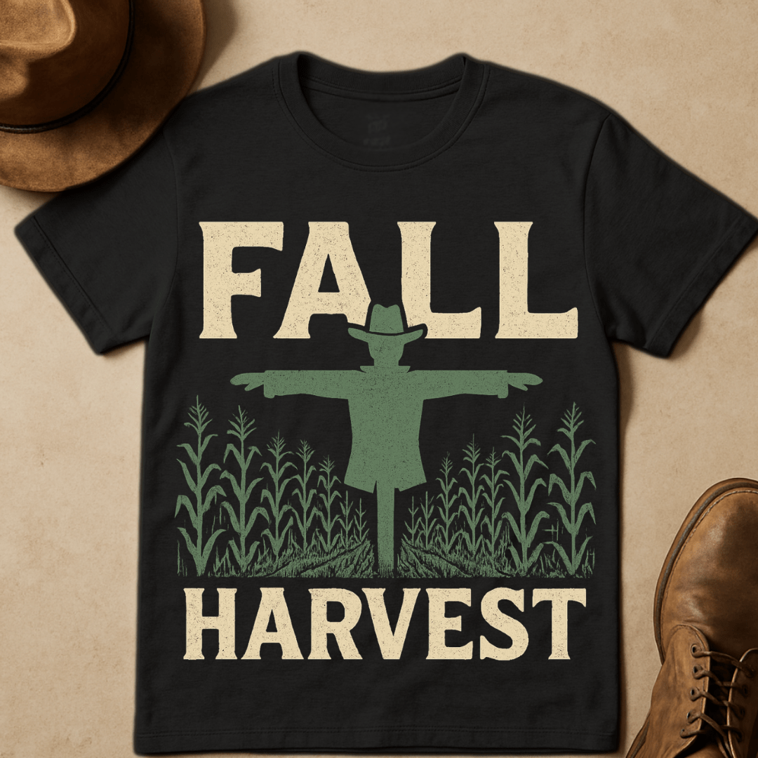 FALL HARVEST SCARECROW CORNFIELD T-SHIRT