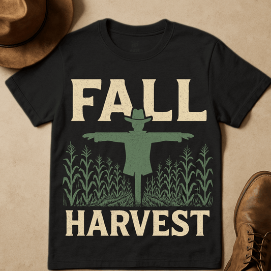 FALL HARVEST SCARECROW CORNFIELD T-SHIRT